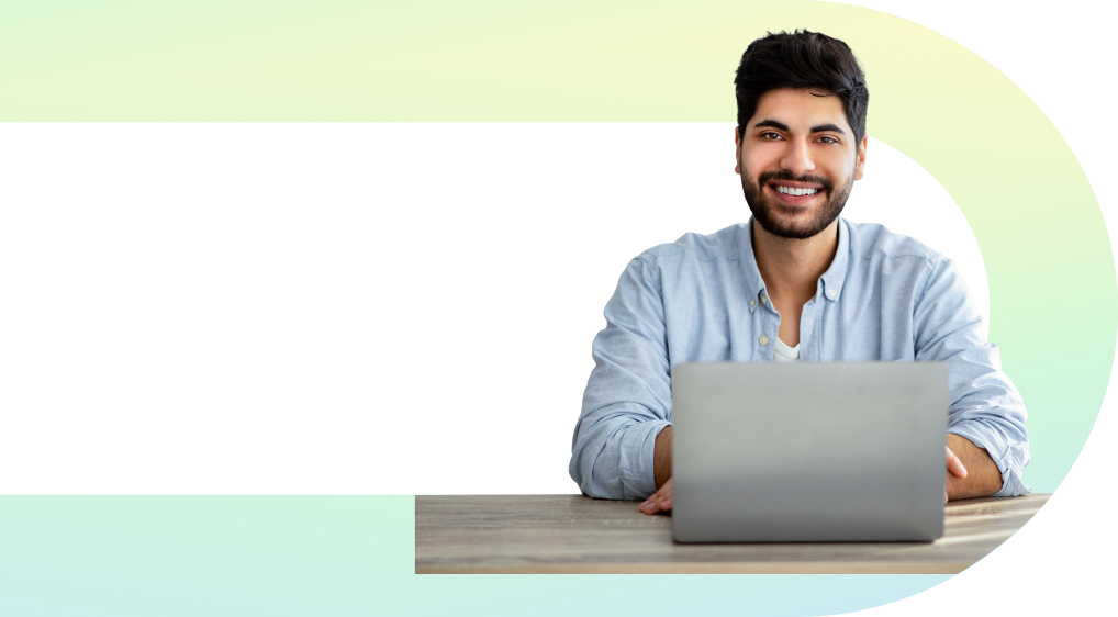 Man working on a laptop